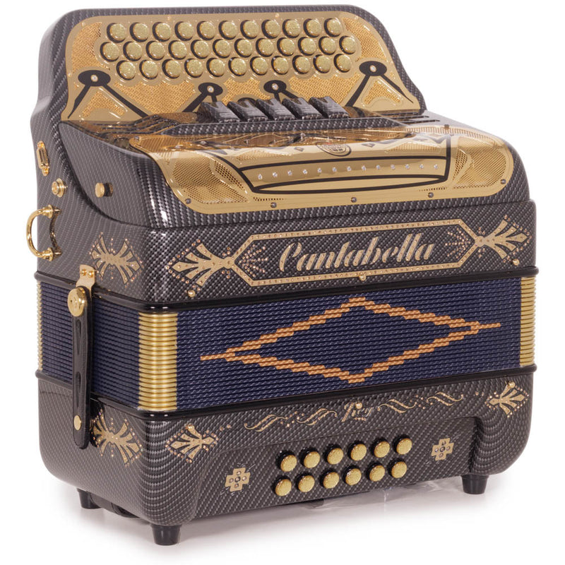 Cantabella Rey II 5 Switch FBE Carbon with Gold Designs-accordion-Cantabella-Hermes Music