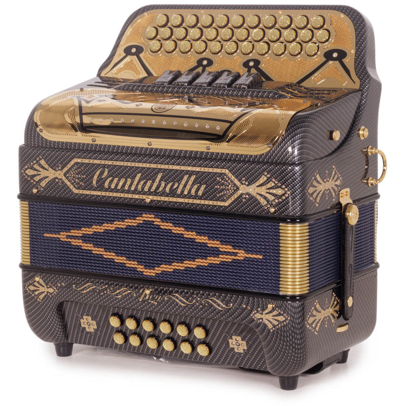 Cantabella Rey II 5 Switch FBE Carbon with Gold Designs-accordion-Cantabella-Hermes Music