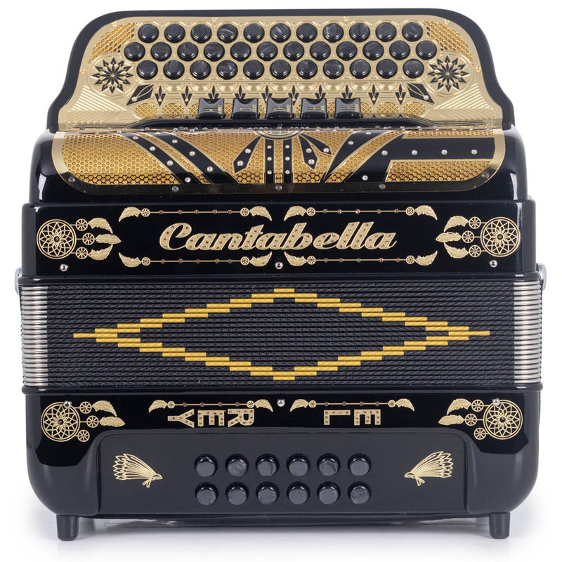 Cantabella El Rey Edi. Esp. Ramon Ayala 5 Switches FBE Black with Gold-accordion-Cantabella- Hermes Music