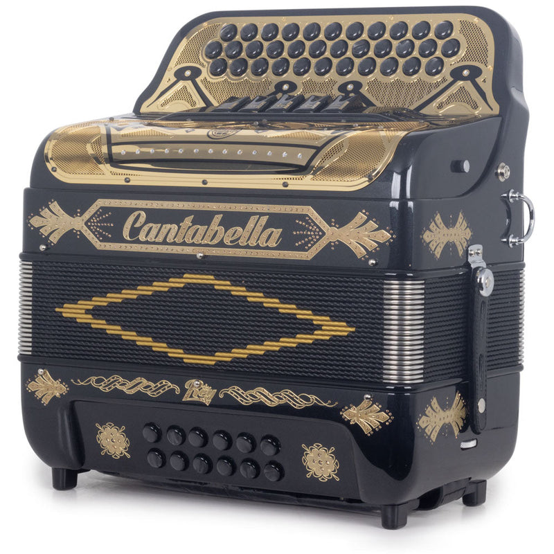 Cantabella Rey II Accordion 5 Switch EAD Black with Gold-accordion-Cantabella-Hermes Music