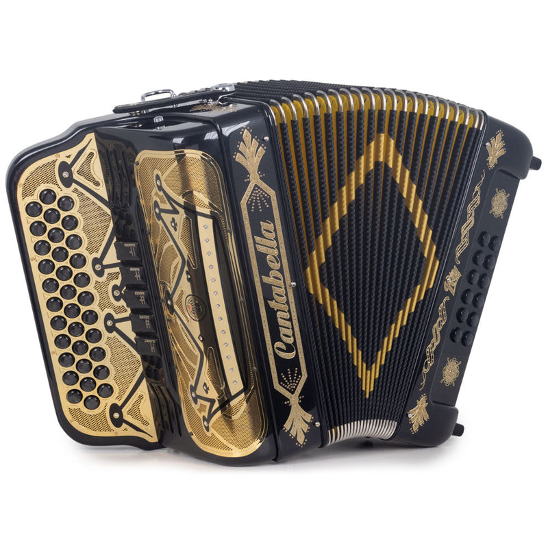 Cantabella Rey II Accordion 5 Switch EAD Black with Gold-accordion-Cantabella-Hermes Music