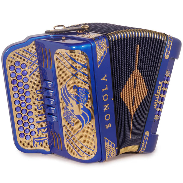 Sonola Jalisco Special Edition Accordion 5 Switch EAD Blue with Gold-accordion-Sonola-Hermes Music