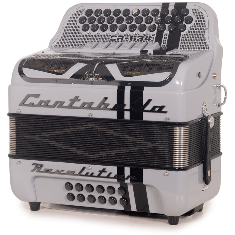 Cantabella Revolution 634 Accordion 6 Switch FBE/EAD Gray with Black-accordion-Cantabella-Hermes Music