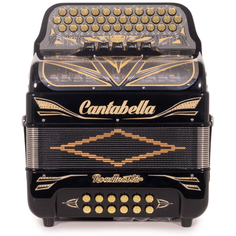 Cantabella Roadmaster Acordeón Ultra Compacto 5 Registros FA Negro Con Contorno Dorado