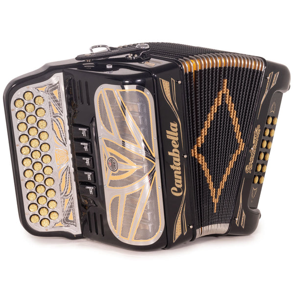 Cantabella Roadmaster Accordion Ultra Compact 5 Switch EAD Black with Gold Outline-Accordions & Concertinas-Cantabella-Hermes Music