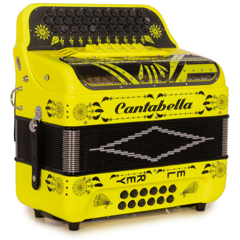 Cantabella El Rey Accordion Edi. Esp. Ramon Ayala 5 Switch GCF Fluorescent Yellow-accordion-Cantabella-Hermes Music