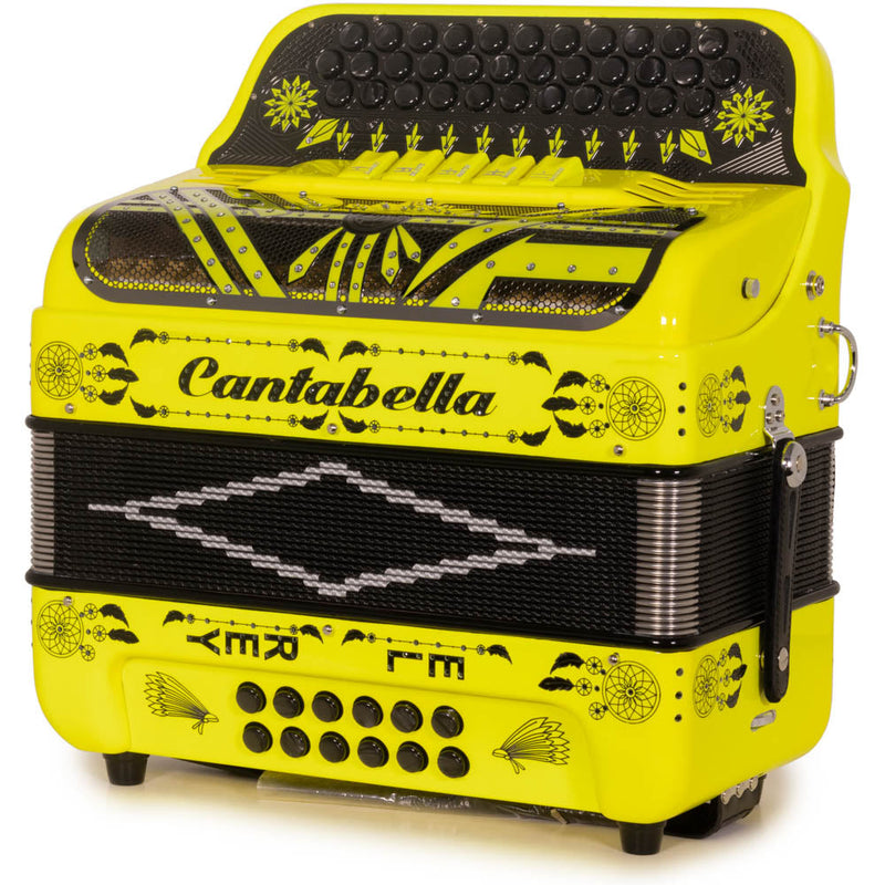 Cantabella El Rey Accordion Edi. Esp. Ramon Ayala 5 Switch EAD Fluorescent Yellow-accordion-Cantabella-Hermes Music