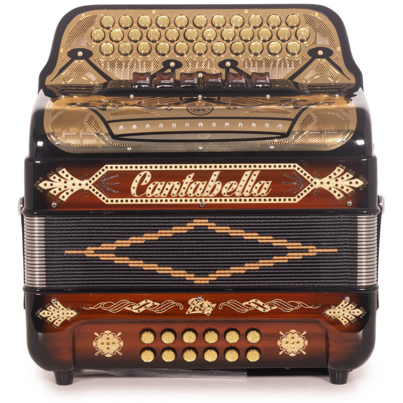 Cantabella Rey II Accordion 6 Switch FBE/GCF Wood, Black and Gold-accordion-Cantabella-Hermes Music