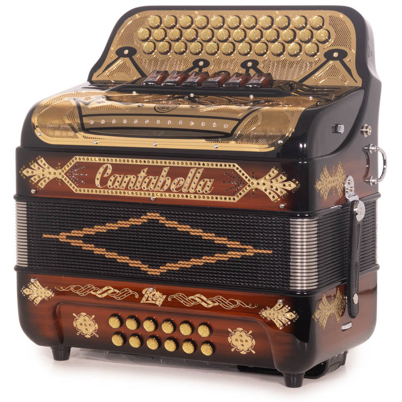 Cantabella Rey II Accordion 6 Switch FBE/GCF Wood, Black and Gold-accordion-Cantabella-Hermes Music