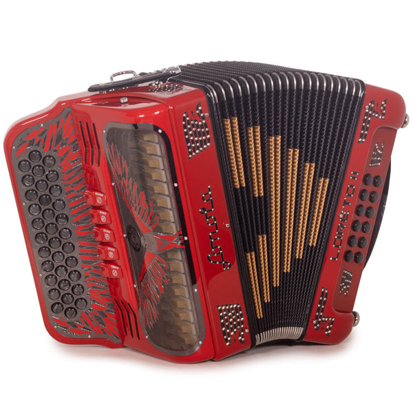 Sonola Loreto II Accordion 5 Switch FBE Red with Black-accordion-Sonola-Hermes Music