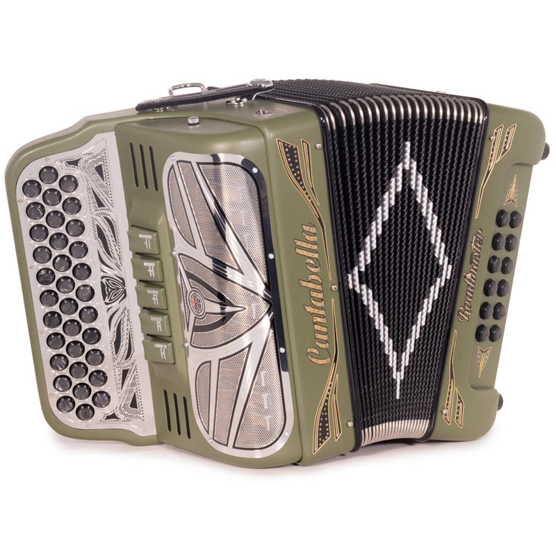 Cantabella Roadmaster Accordion Ultra Compact 5 Switch EAD Matte Olive Green-Accordions & Concertinas-Cantabella-Hermes Music