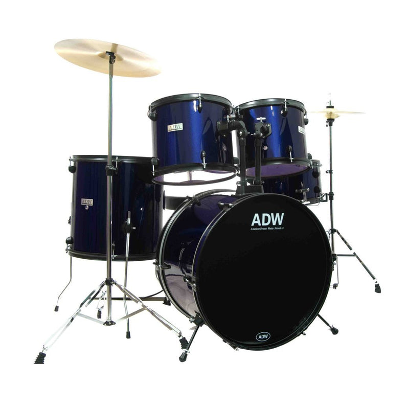 ADW Nebula 5 Piece Complete Drum Set - Blue-drumset-ADW- Hermes Music