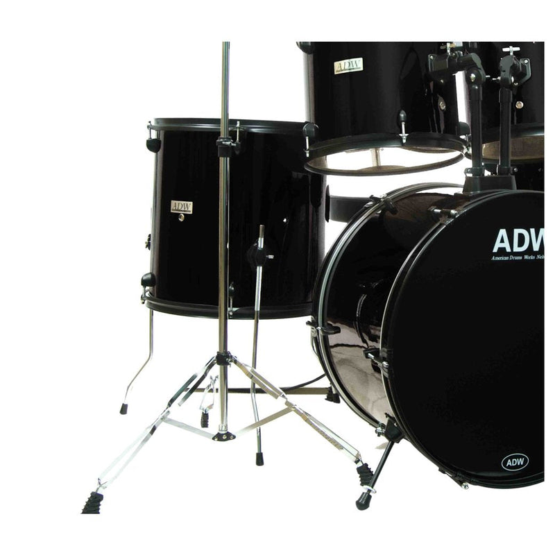 ADW Nebula5 Piece Complete Drum Set - Black-drumset-ADW- Hermes Music