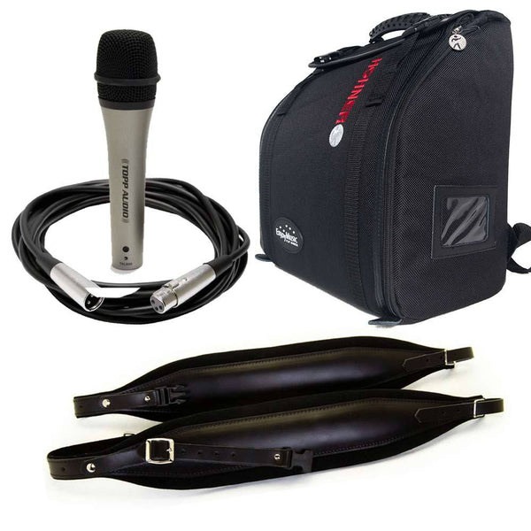 Accessory Package for 31 Button Accordions with Bag, Extra Wide Straps, and Microphone-accordion-Hermes Music- Hermes Music