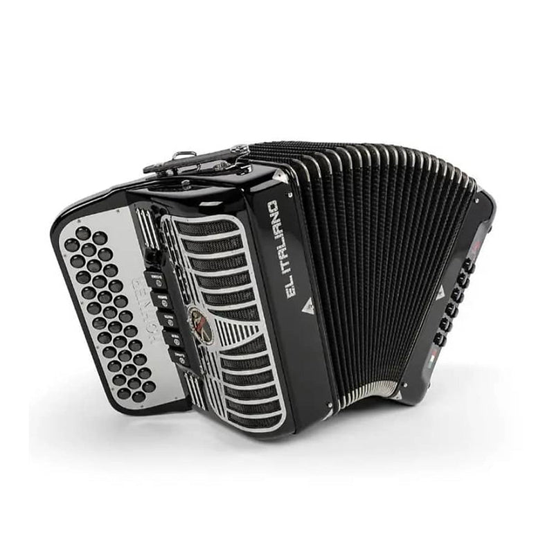 Anacleto El Italiano III Accordion FBE 5 Switches Black-accordion-Anacleto- Hermes Music