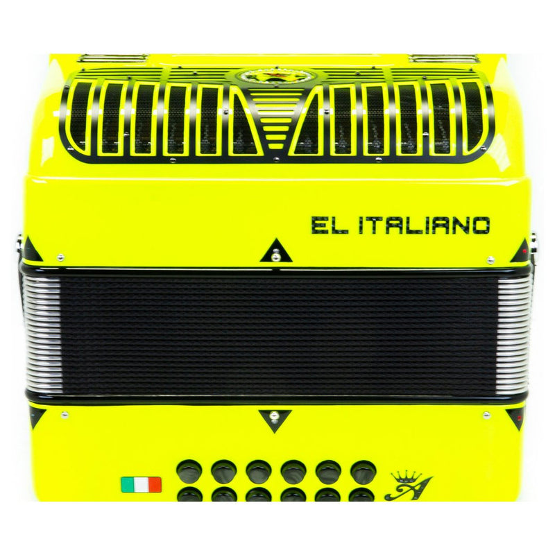 Anacleto El Italiano III Accordion GCF 5 Switches Yellow-accordion-Anacleto- Hermes Music