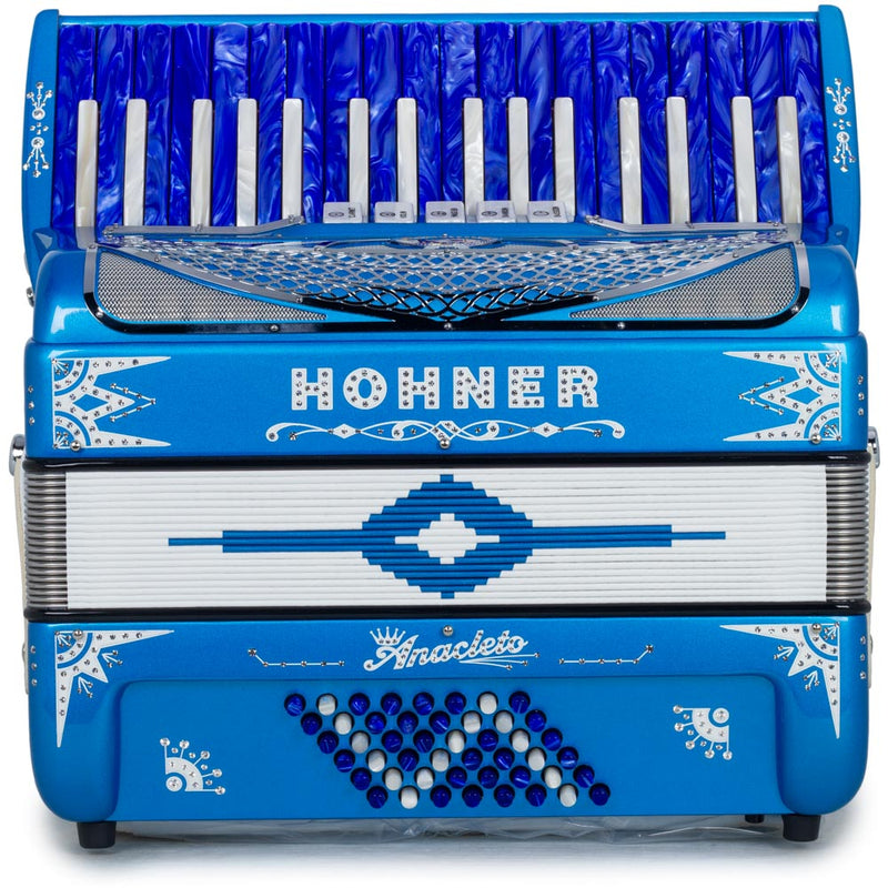 Anacleto Latino III Accordion 34/48 5 Switches Blue-accordion-Anacleto- Hermes Music