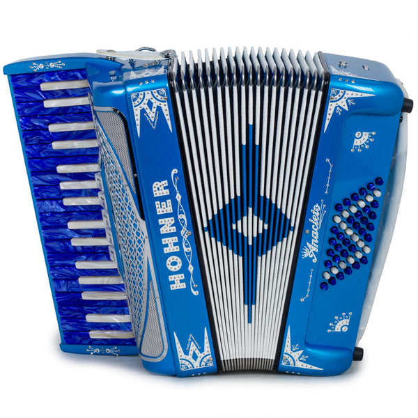 Anacleto Latino III Accordion 34/48 5 Switches Blue-accordion-Anacleto- Hermes Music
