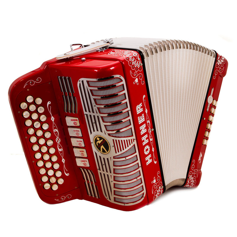Anacleto Limited Edition Stellar 5 Switches FBE Red-accordion-Anacleto- Hermes Music