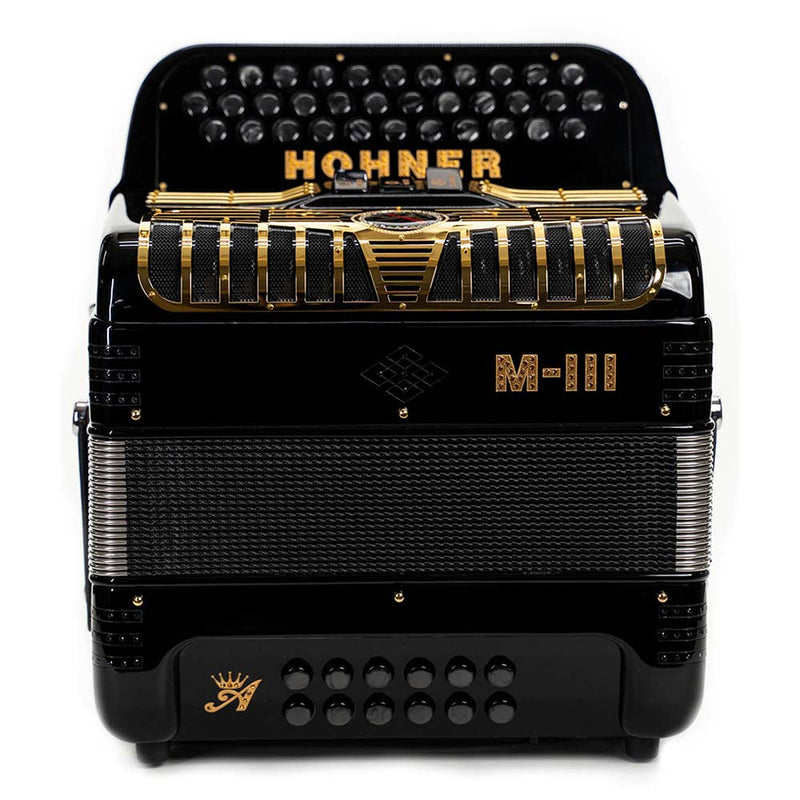 Anacleto Mark III EAD Black with Gold Designs-accordion-Anacleto- Hermes Music