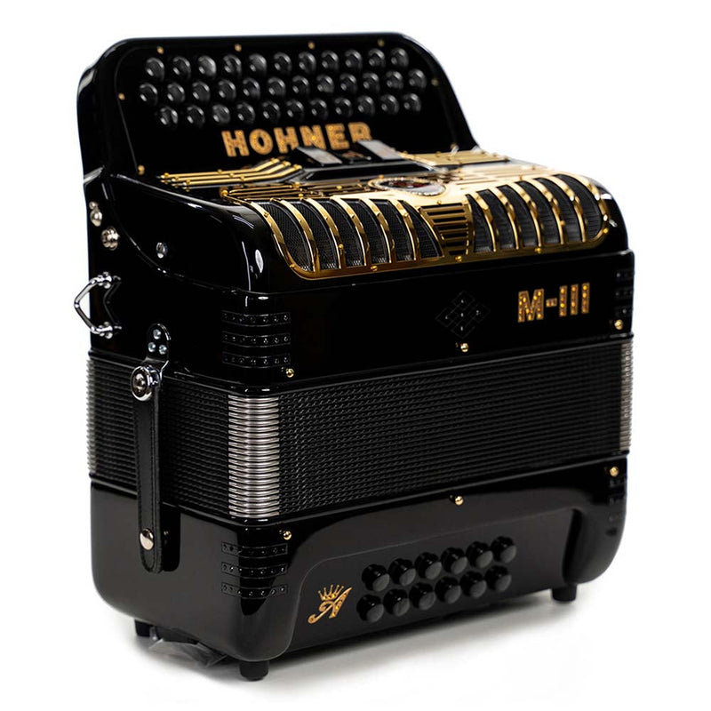 Anacleto Mark III EAD Black with Gold Designs-accordion-Anacleto- Hermes Music