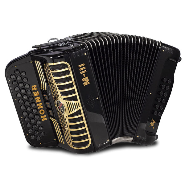 Anacleto Mark III EAD Black with Gold Designs-accordion-Anacleto- Hermes Music