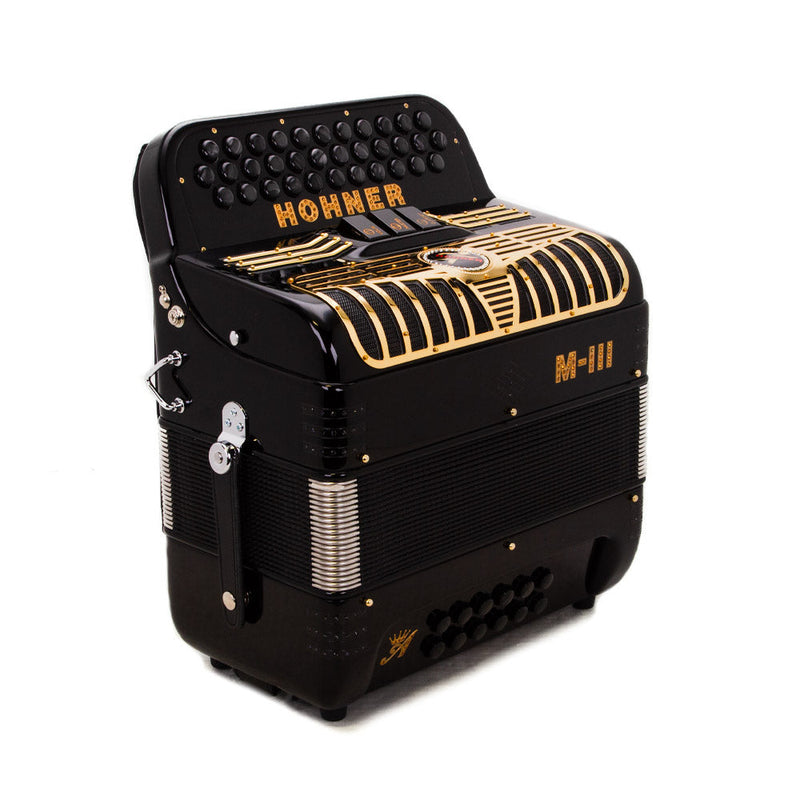 Anacleto Mark III GCF Black with Gold Designs-accordion-Anacleto- Hermes Music