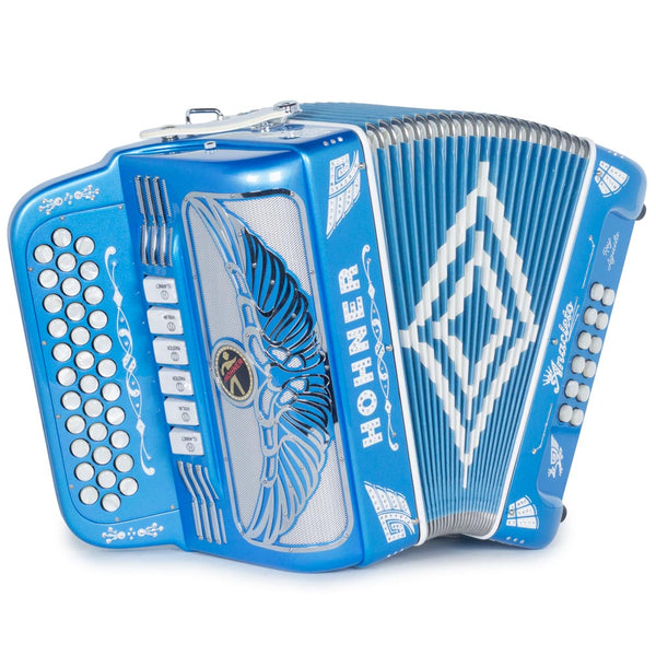 Anacleto Rey Aguila Accordion 6S FBE/EAD Blue Alpha Glossy-accordion-Anacleto- Hermes Music