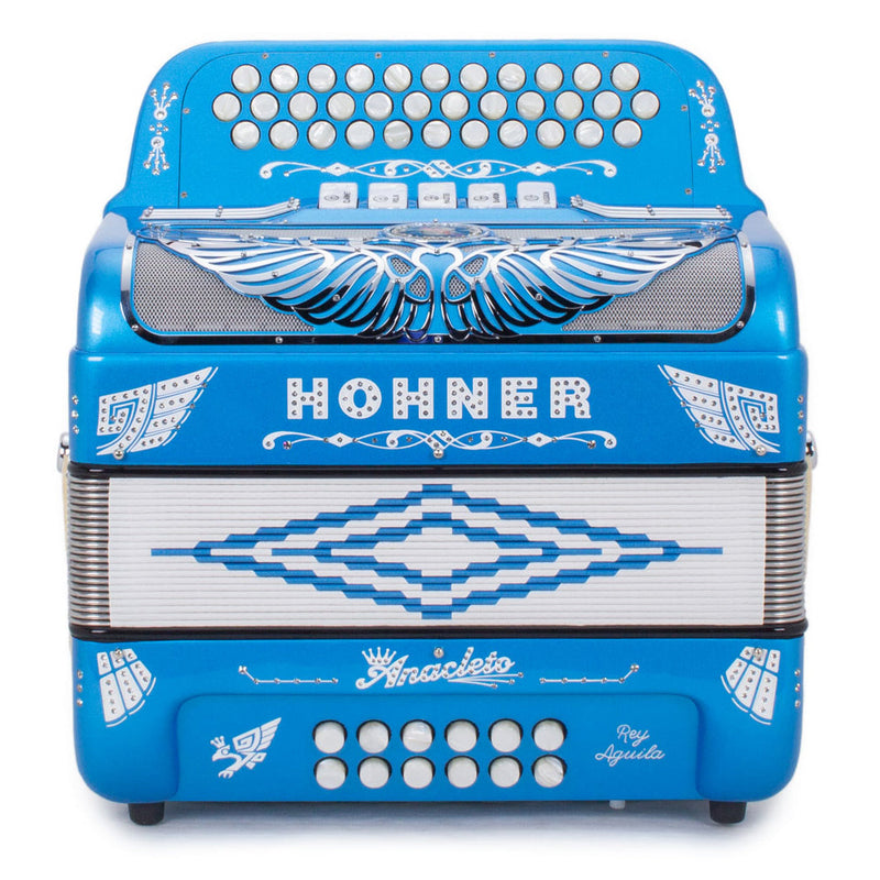 Anacleto Rey Aguila EAD 5 Switches Blue Metallic Compact-accordion-Anacleto- Hermes Music