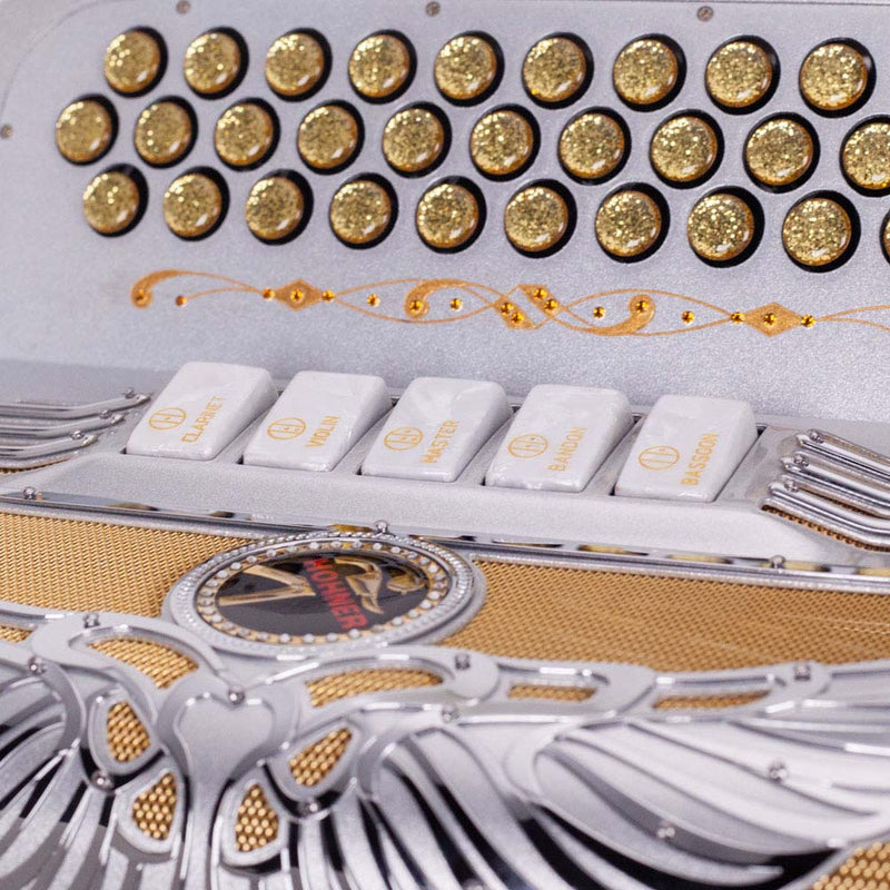 Anacleto Rey Aguila EAD 5 Switches Silver-accordion-Anacleto- Hermes Music