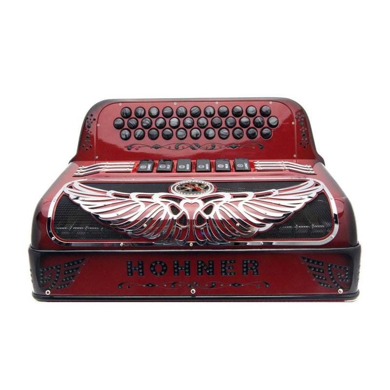 Anacleto Rey Aguila EAD/FBE 6 Switches Compact Ruby Red-accordion-Anacleto- Hermes Music