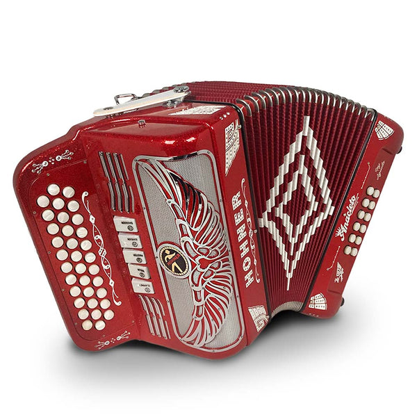 Anacleto Rey Aguila FBE 5 Registros Tinsel Red-accordion-Anacleto- Hermes Music