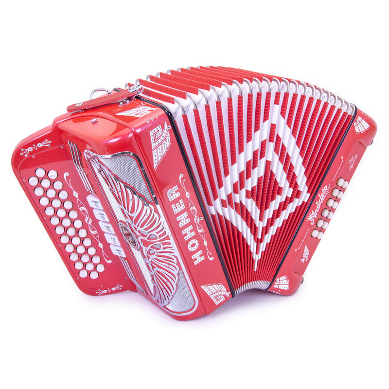 Anacleto Rey Aguila FBE 5 Switches Metallic Red Compact-accordion-Anacleto- Hermes Music