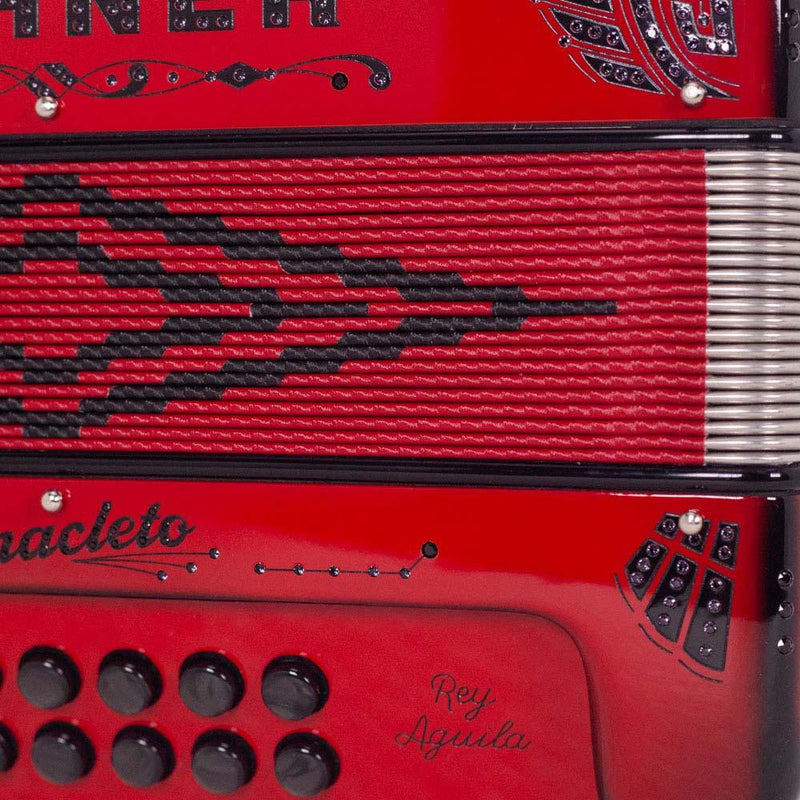 Anacleto Rey Aguila FBE 5 Switches Ruby Red Compact-accordion-Anacleto- Hermes Music