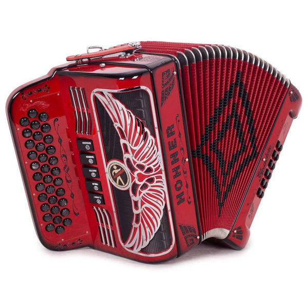 Anacleto Rey Aguila FBE 5 Switches Ruby Red Compact-accordion-Anacleto- Hermes Music