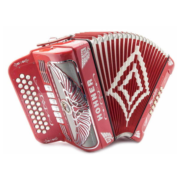 Anacleto Rey Aguila FBE/EAD 6 Switches Red Metallic-accordion-Anacleto- Hermes Music