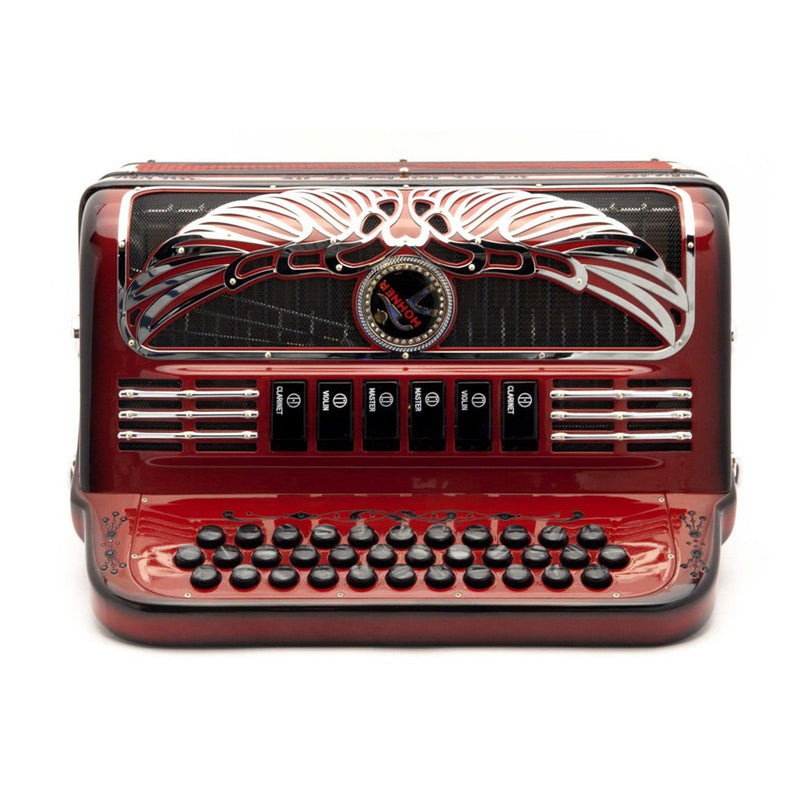 Anacleto Rey Aguila FBE/EAD 6 Switches Ruby Red-accordion-Anacleto- Hermes Music