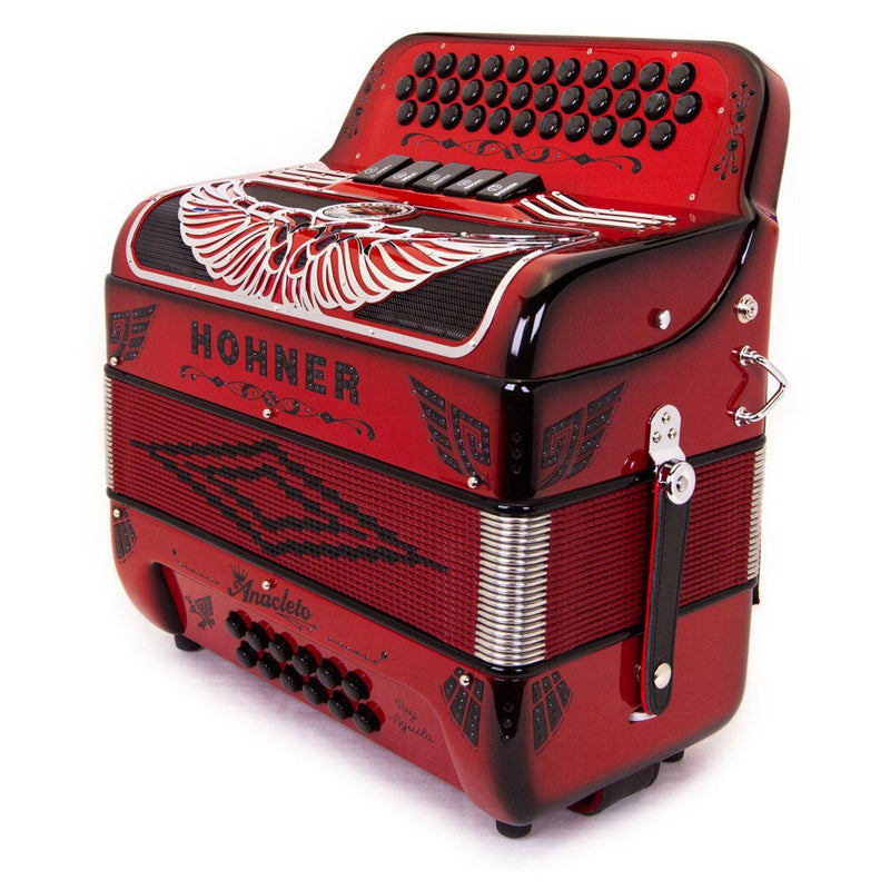 Anacleto Rey Aguila GCF 5 Switches Red Compact-accordion-Anacleto- Hermes Music