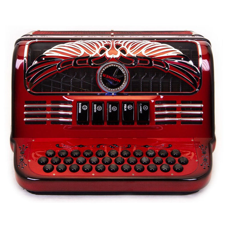 Anacleto Rey Aguila GCF 5 Switches Red Compact-accordion-Anacleto- Hermes Music