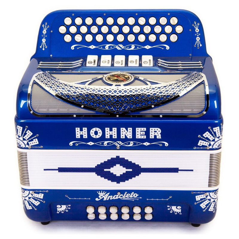 Anacleto Rey Del Norte FBE 5 Switch Blue Alpha Compact-accordion-Anacleto- Hermes Music