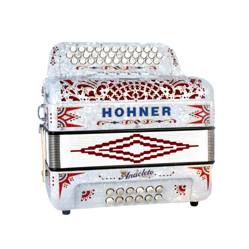 Anacleto Rey Del Norte III FBE White Pearl-accordion-Anacleto- Hermes Music