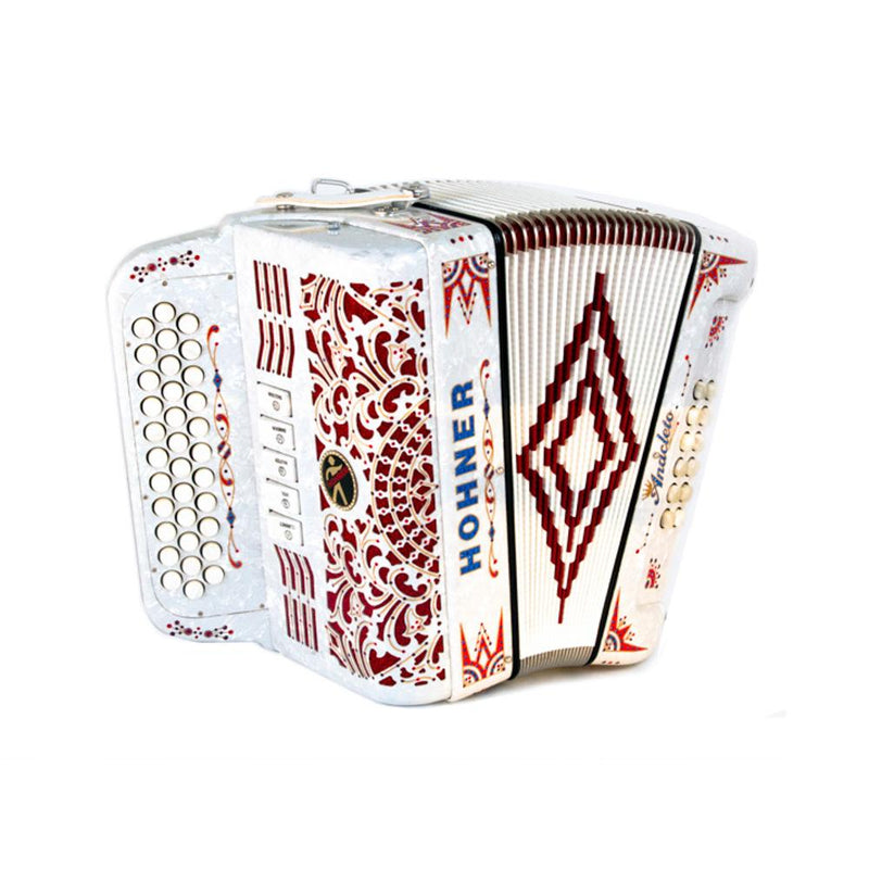 Anacleto Rey Del Norte III FBE White Pearl-accordion-Anacleto- Hermes Music