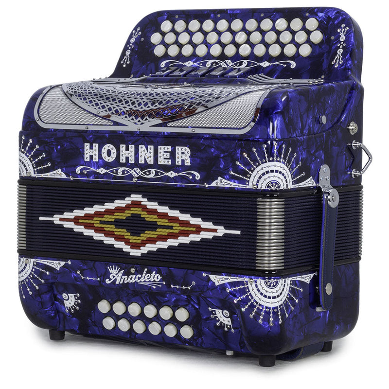 Anacleto Rey del Norte 5 Switches Compact FBE Pearl Blue-accordion-Anacleto- Hermes Music