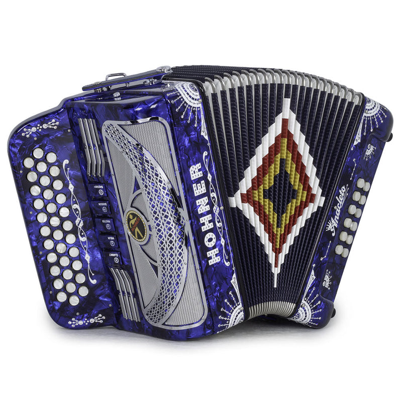 Anacleto Rey del Norte 5 Switches Compact FBE Pearl Blue-accordion-Anacleto- Hermes Music