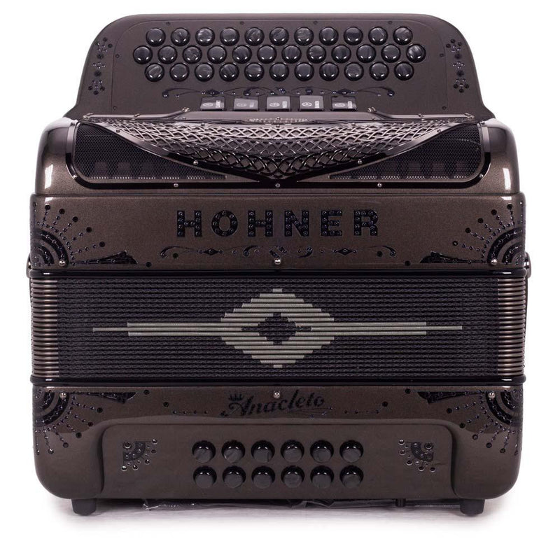 Anacleto Rey del Norte 5 Switches EAD Gray Metallic Compact-accordion-Anacleto- Hermes Music