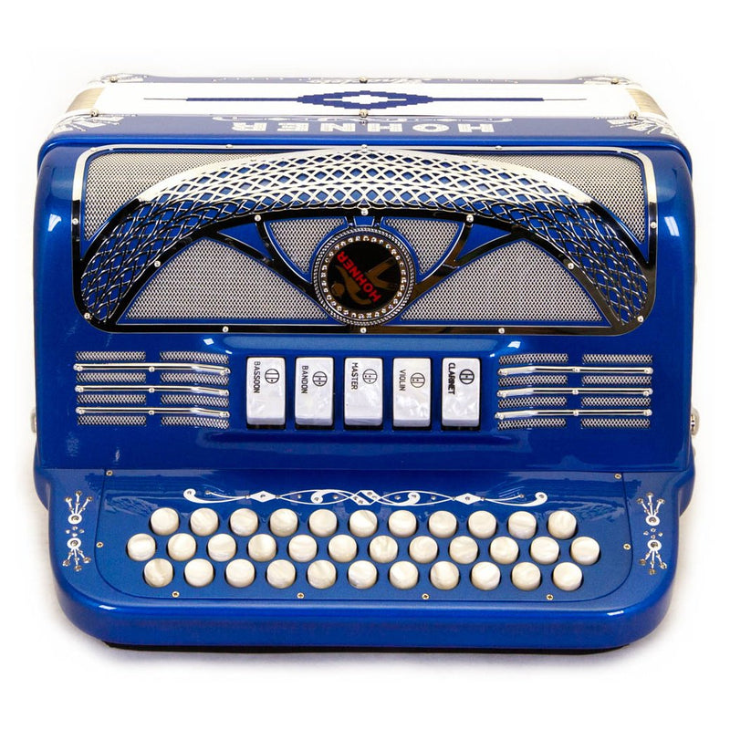 Anacleto Rey del Norte 5 Switches FBE Blue Compact-accordion-Anacleto- Hermes Music