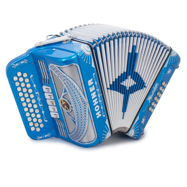 Anacleto Rey del Norte 5 Switches FBE Blue Metallic Compact-accordion-Anacleto- Hermes Music