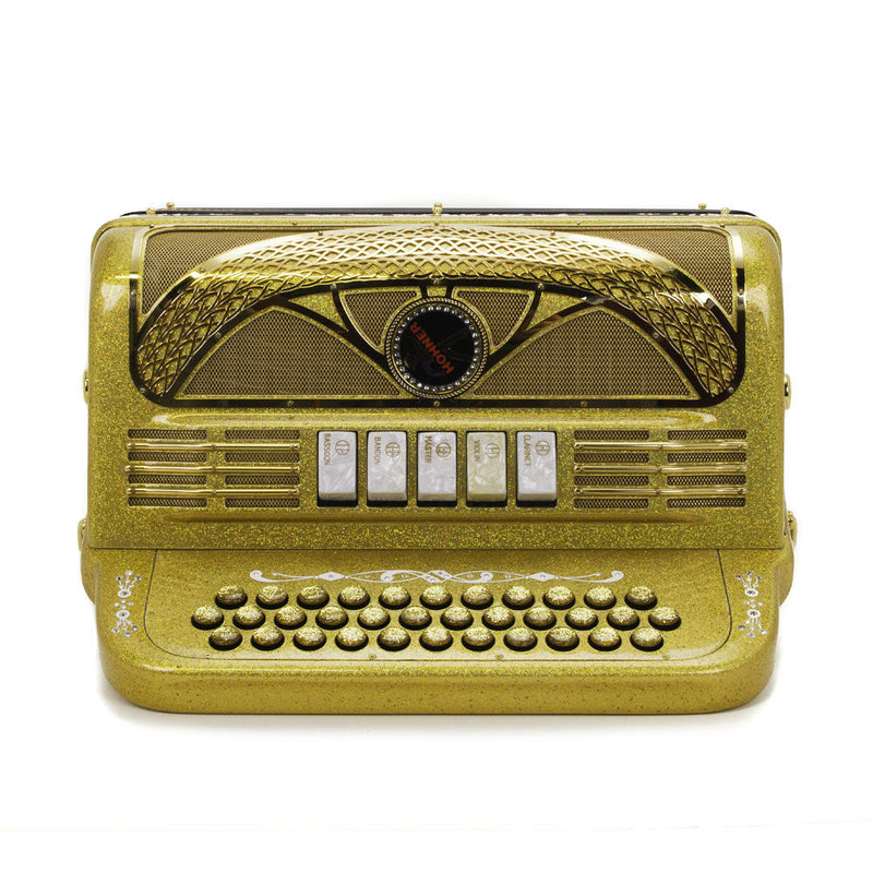 Anacleto Rey del Norte 5 Switches FBE Compact Holographic Gold-accordion-Anacleto- Hermes Music