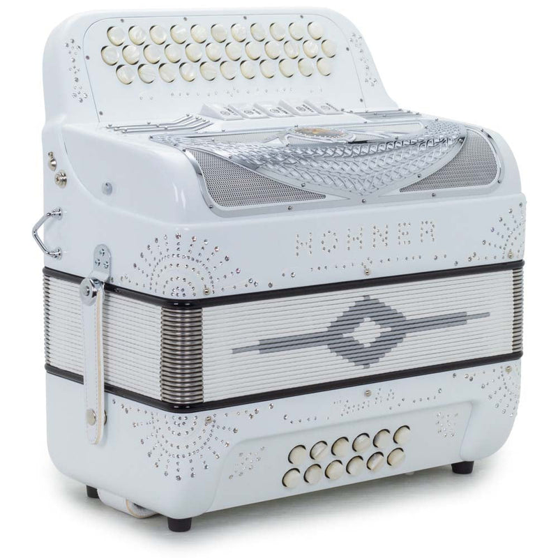 Anacleto Rey del Norte 5 Switches FBE Compact White-accordion-Anacleto- Hermes Music