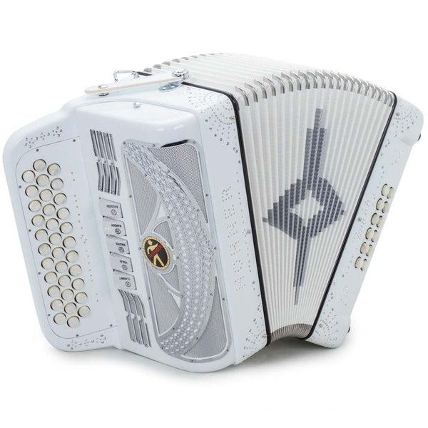 Anacleto Rey del Norte 5 Switches FBE Compact White-accordion-Anacleto- Hermes Music